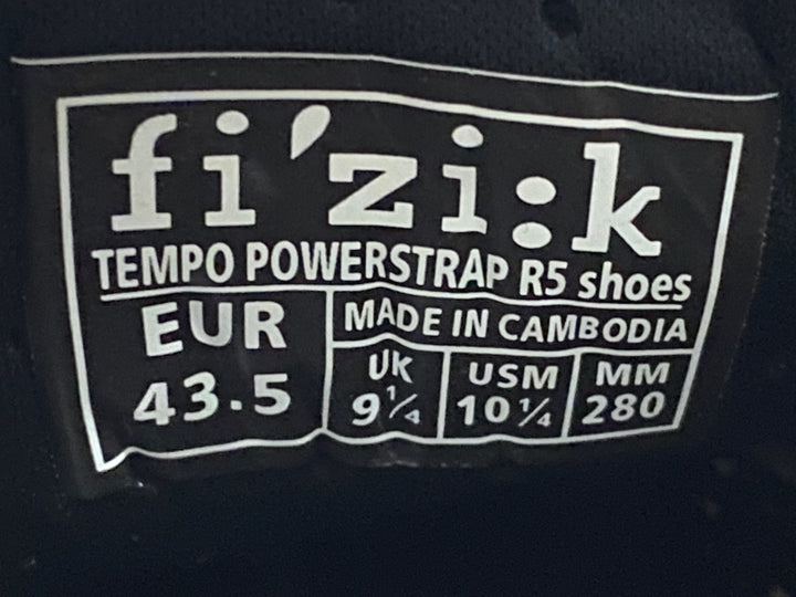 KK387 フィジーク fizik TEMPO R5 POWERSTRAP SHOES ビンディングシューズ 3穴 白黒 EU43.5