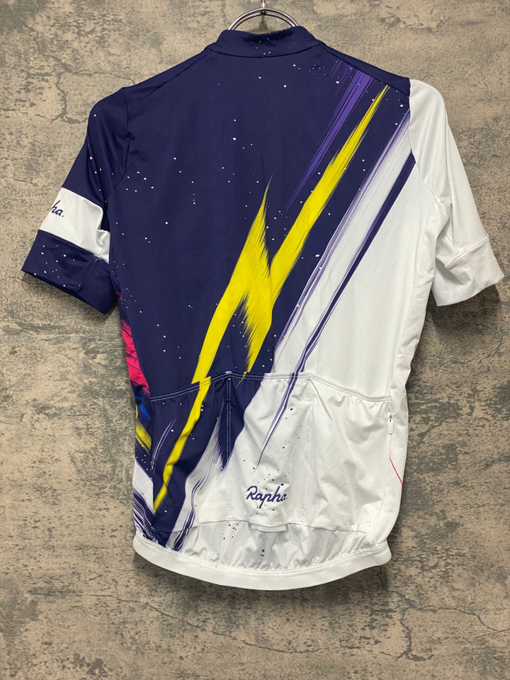JE223 ラファ Rapha MEN'S CANYON/SRAM TRAINING JERSEY 半袖 サイクルジャージ パープル ホワイト XS