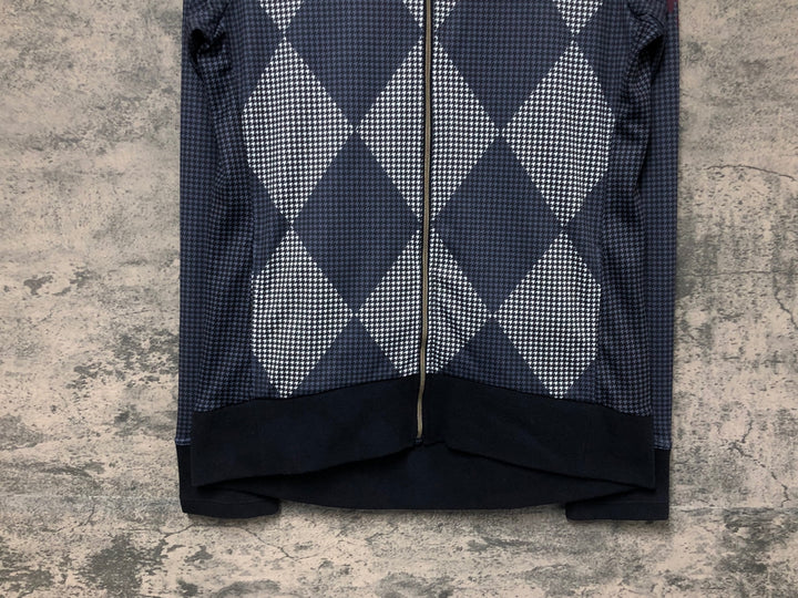 JU063 カペルミュール KAPELMUUR 長袖 サイクルジャージ グレー 白 千鳥柄 L