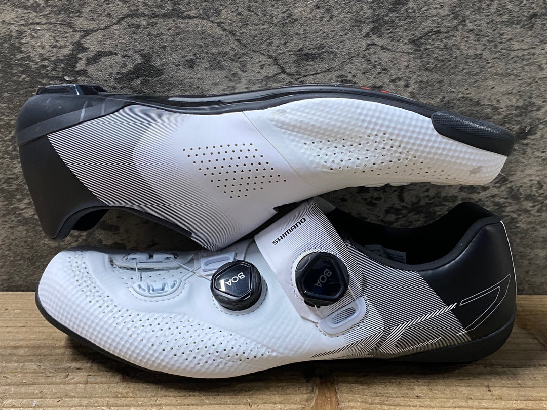 KN119 シマノ SHIMANO RC7 SHRC702M W01E ビンディングシューズ 3穴 BOA 白 EU43