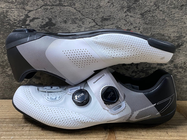 KN119 シマノ SHIMANO RC7 SHRC702M W01E ビンディングシューズ 3穴 BOA 白 EU43