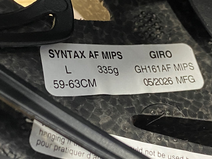 KQ846 ジロ GIRO シンタックス SYNTAX MIPS サイクルヘルメット L 白 2026/05製造