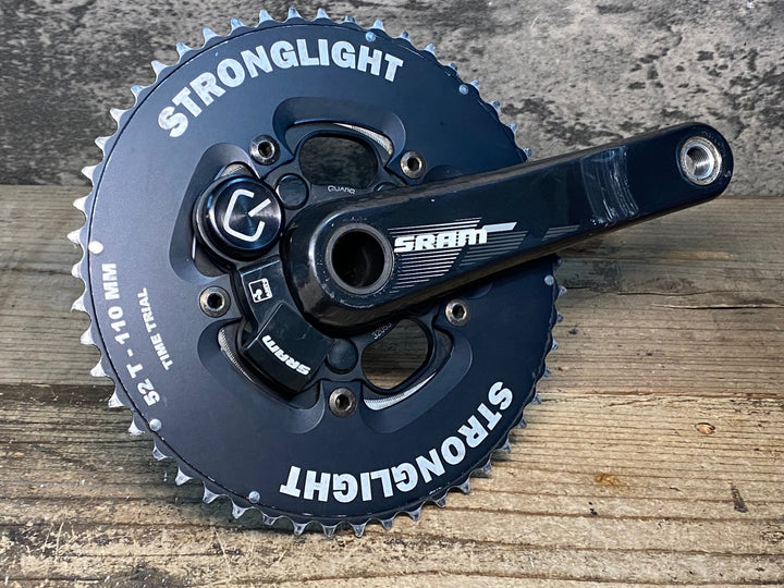 JG552 スラム SRAM RED 22 クランクセット QUARQ パワーメーター付き 170mm 52/36T 11S GXP STRONGLIGHTチェーンリング ※接続未確認のためジャンク