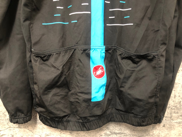 JF342 カステリ CASTELLI LONG SLEEVE THERMAL JERSEY TEAM sky 長袖 サイクルジャージ 黒 L