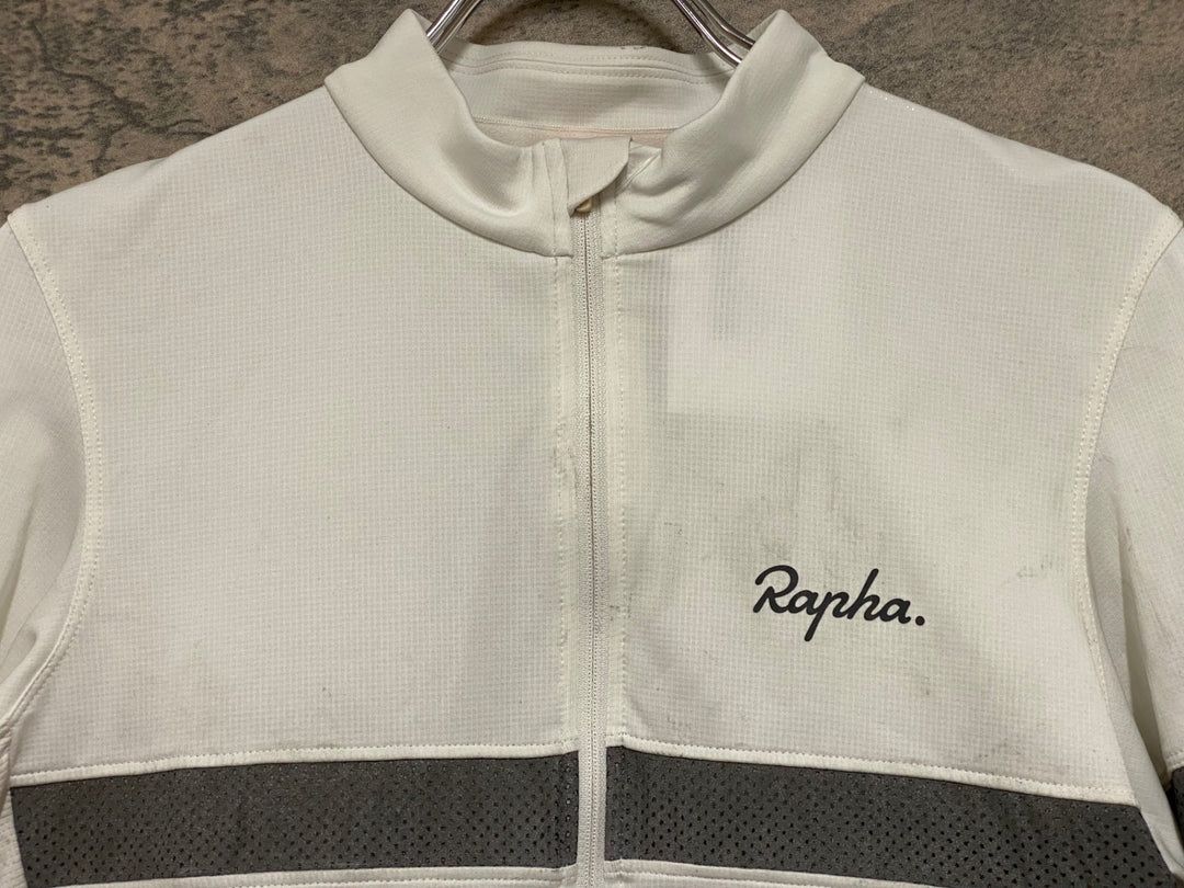 JM005 ラファ Rapha BREVET LIGHTWEIGHT JERSEY 半袖 サイクルジャージ 白 M ※汚れ
