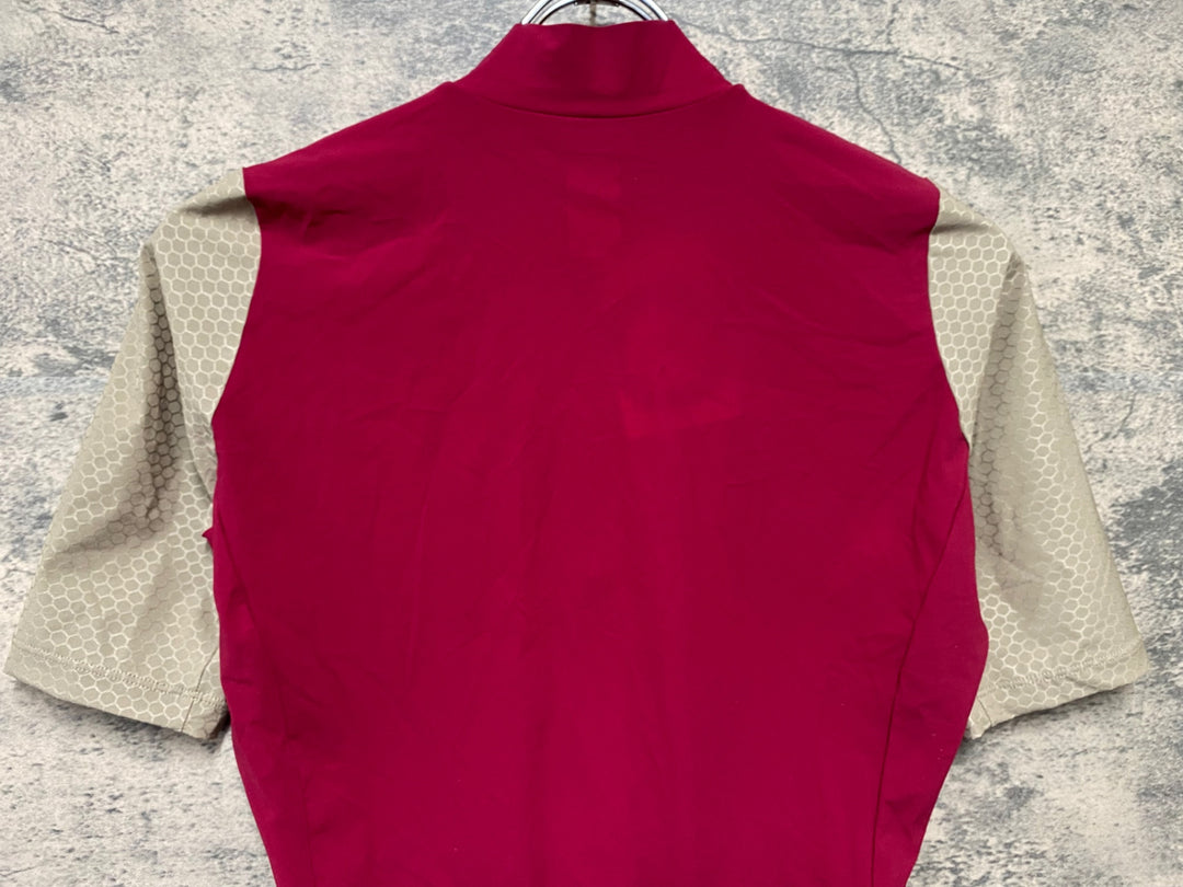 JO264 ペダルマフィア Pedal Mafia PRO JERSEY 半袖 サイクルジャージ バーガンディ ベージュ L