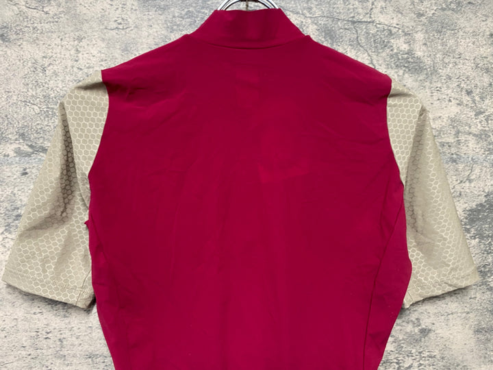 JO264 ペダルマフィア Pedal Mafia PRO JERSEY 半袖 サイクルジャージ バーガンディ ベージュ L