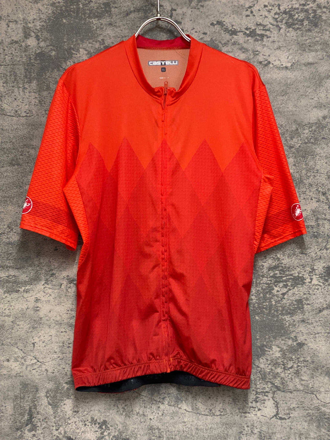 KG574 カステリ CASTELLI 半袖 サイクルジャージ オレンジ XL