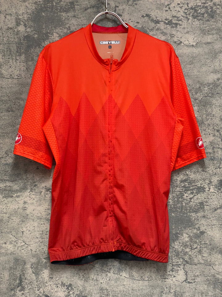 KG574 カステリ CASTELLI 半袖 サイクルジャージ オレンジ XL