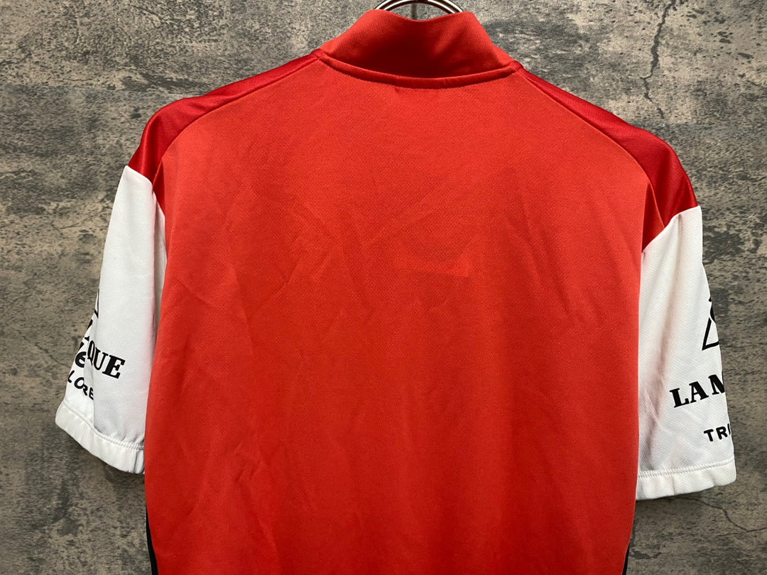 JO849 ルコックスポルティフ le coq sportif 半袖 サイクルジャージ 赤 O