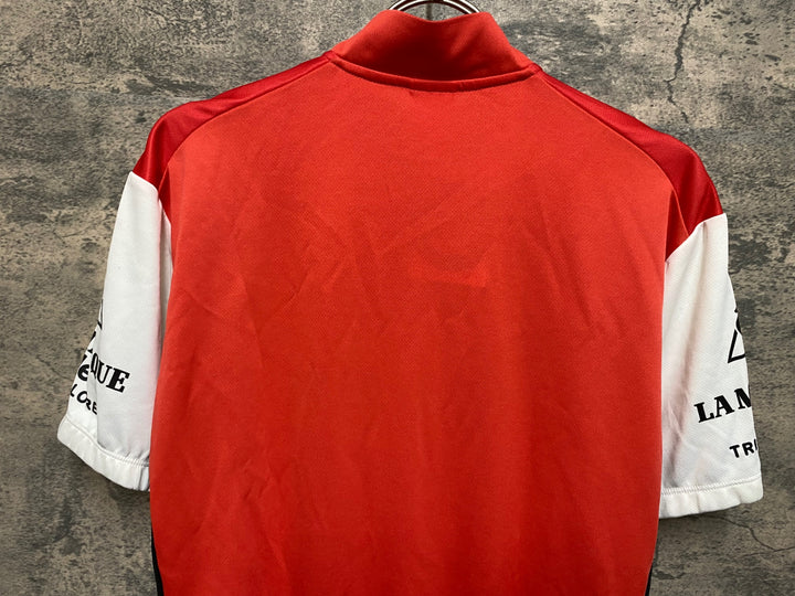 JO849 ルコックスポルティフ le coq sportif 半袖 サイクルジャージ 赤 O