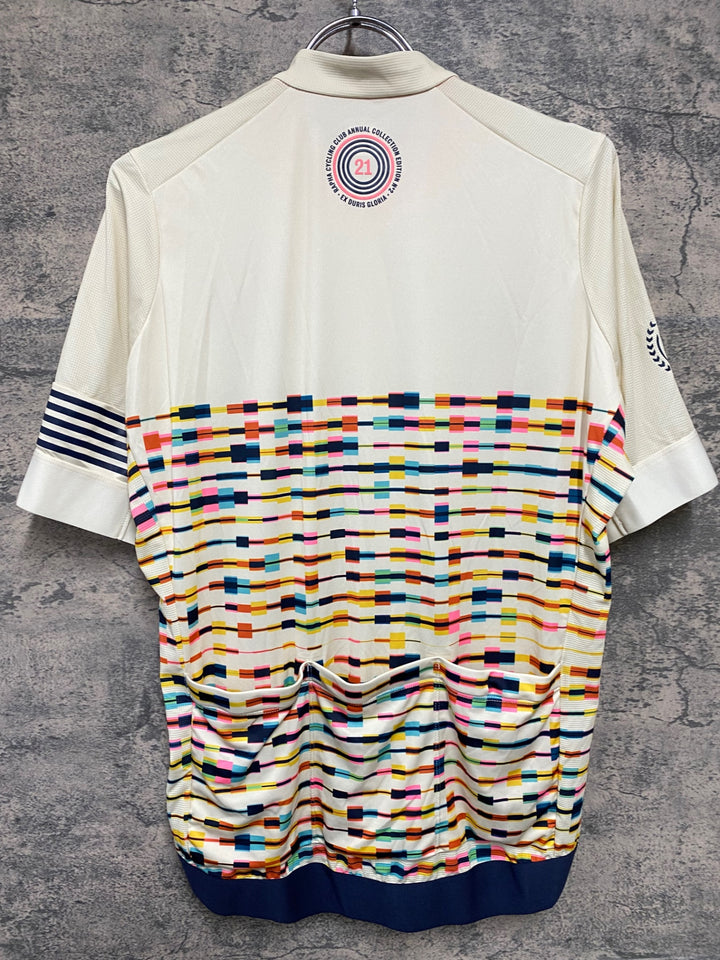 KD250 ラファ Rapha RCC 2021 ANNUAL PT TRAINING JERSEY 半袖 サイクルジャージ ベージュ 総柄 XL