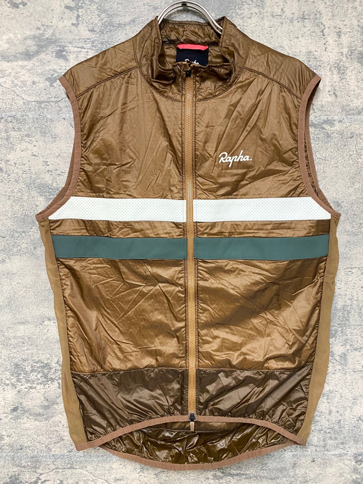 JY631 ラファ Rapha BREVET INSULATED GILET ジレ サイクルベスト 茶 XL