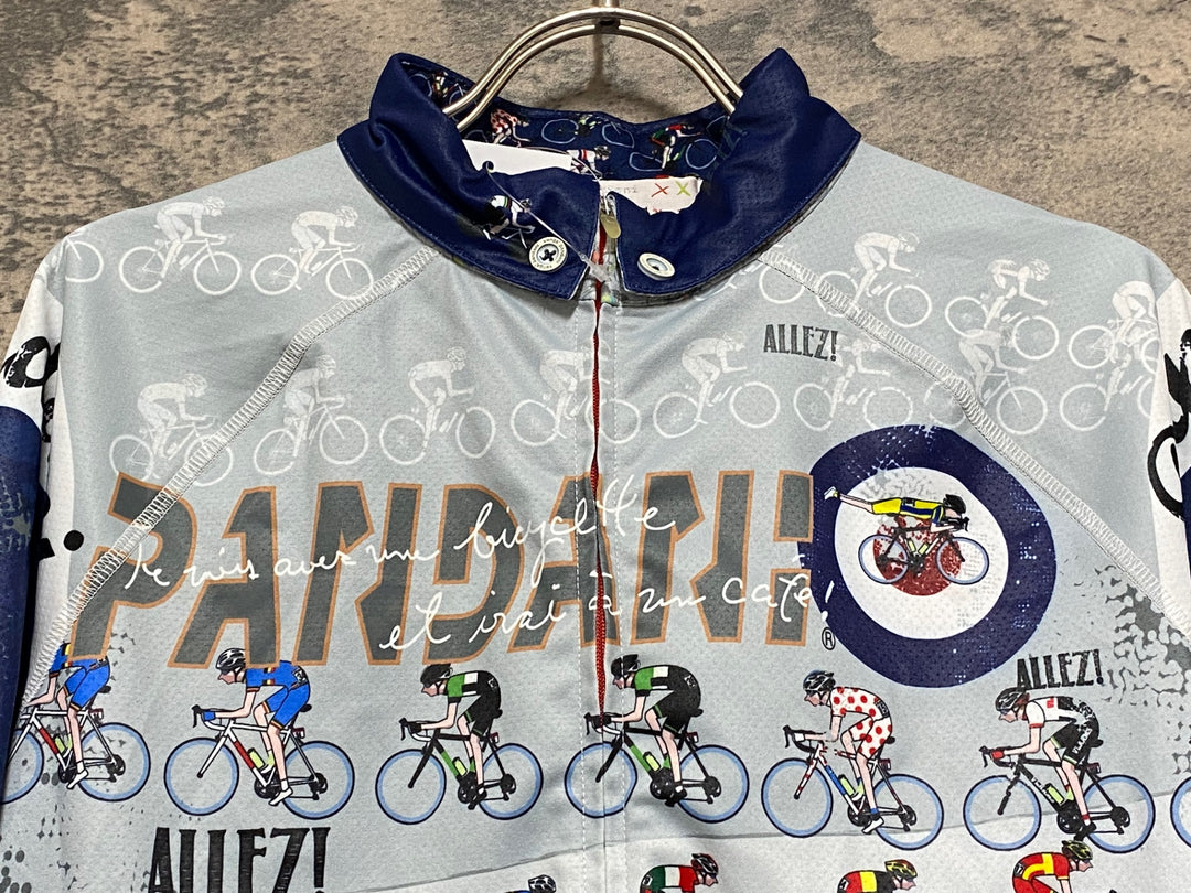 JR212 パンダーニ pandani 半袖サイクルジャージ M 白紺