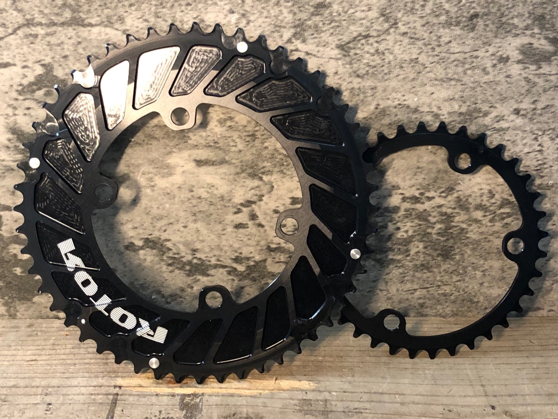 JT544 ローター ROTOR AERO ROUND RING チェーンリングセット 黒 52