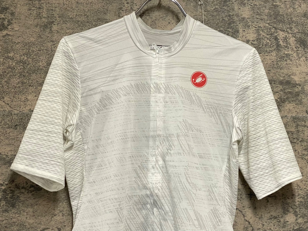 JU580 カステリ CASTELLI 半袖 サイクルジャージ 白 M