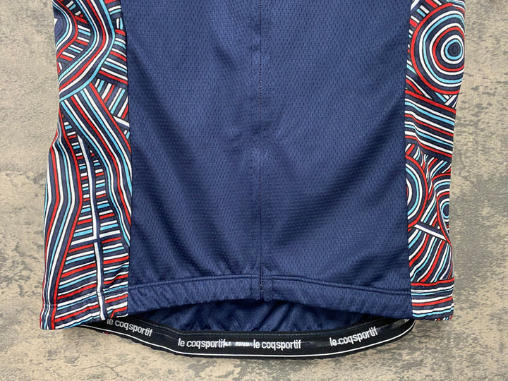 JI623 ルコックスポルティフ le coq sportif 半袖 サイクルジャージ 濃紺 赤 M