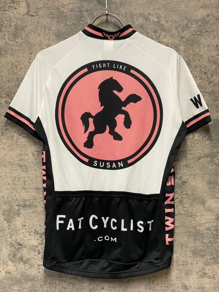 KI155 ツインシックス TWIN SIX 半袖 サイクルジャージ 白 S Fat Cyclist