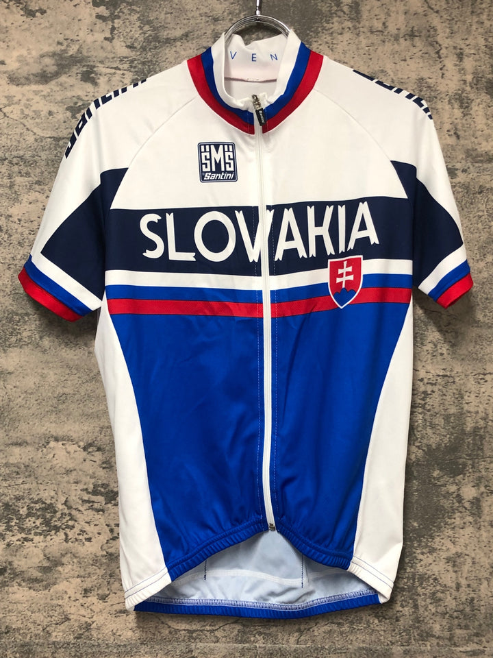 JU876 サンティーニ Santini 半袖 サイクルジャージ 白 M SLOVAKIA