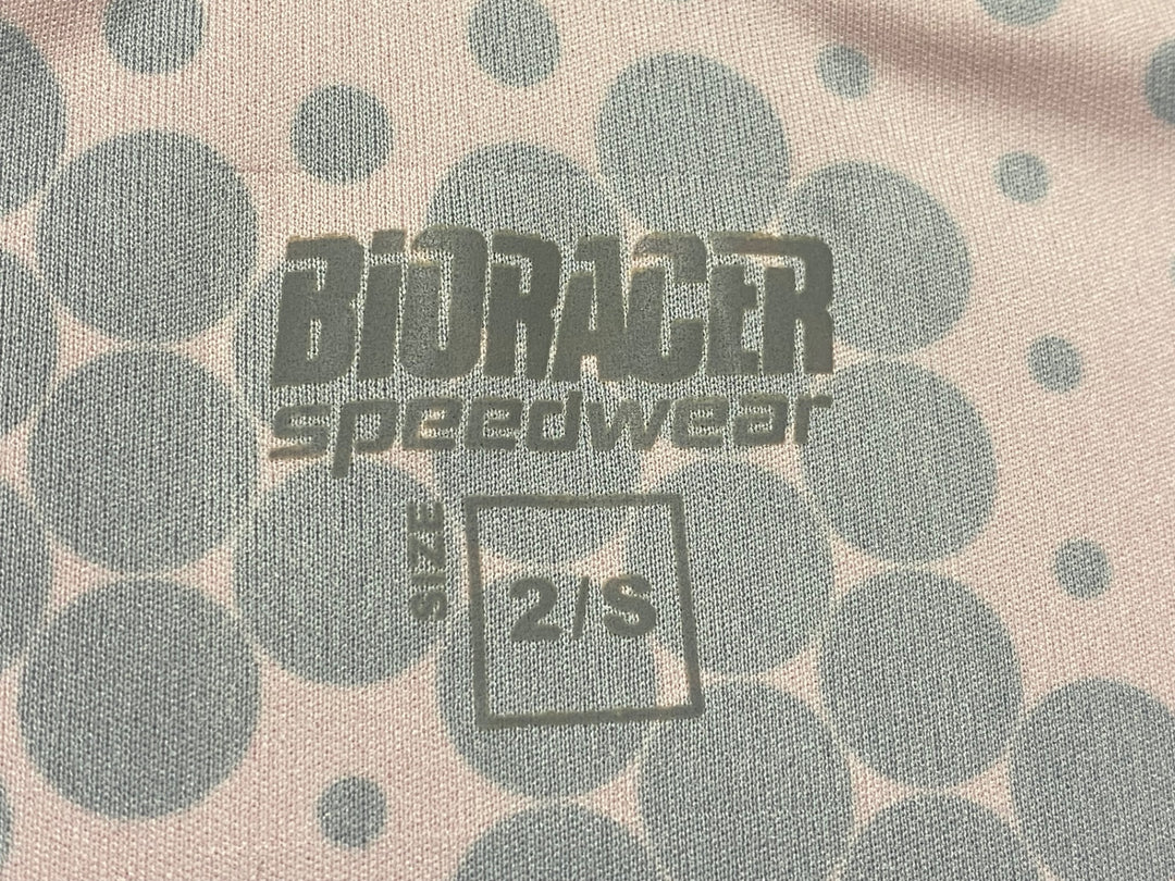 JS086 ビオレーサー BIORACER 半袖 サイクルジャージ ピンク グレー ドット 2/S