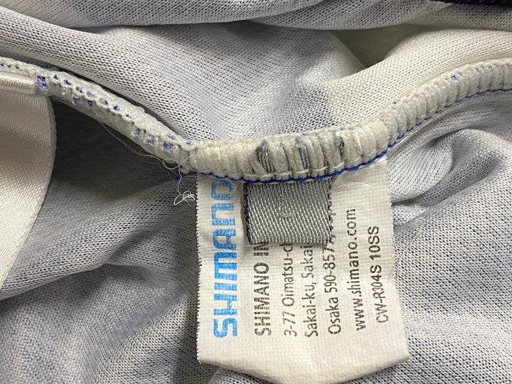 KB077 シマノ SHIMANO 半袖 サイクルジャージ 白 青 L