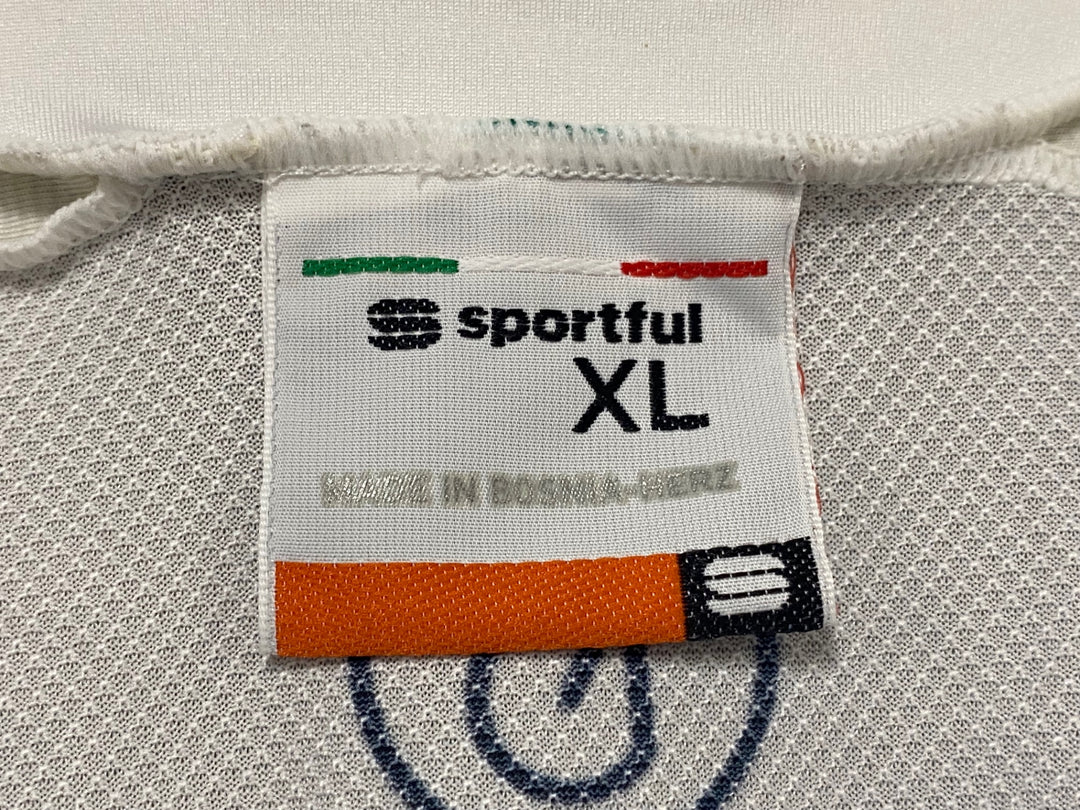 KJ821 スポーツフル sportful 半袖 サイクルジャージ 白 緑 XL BORA hansgrohe