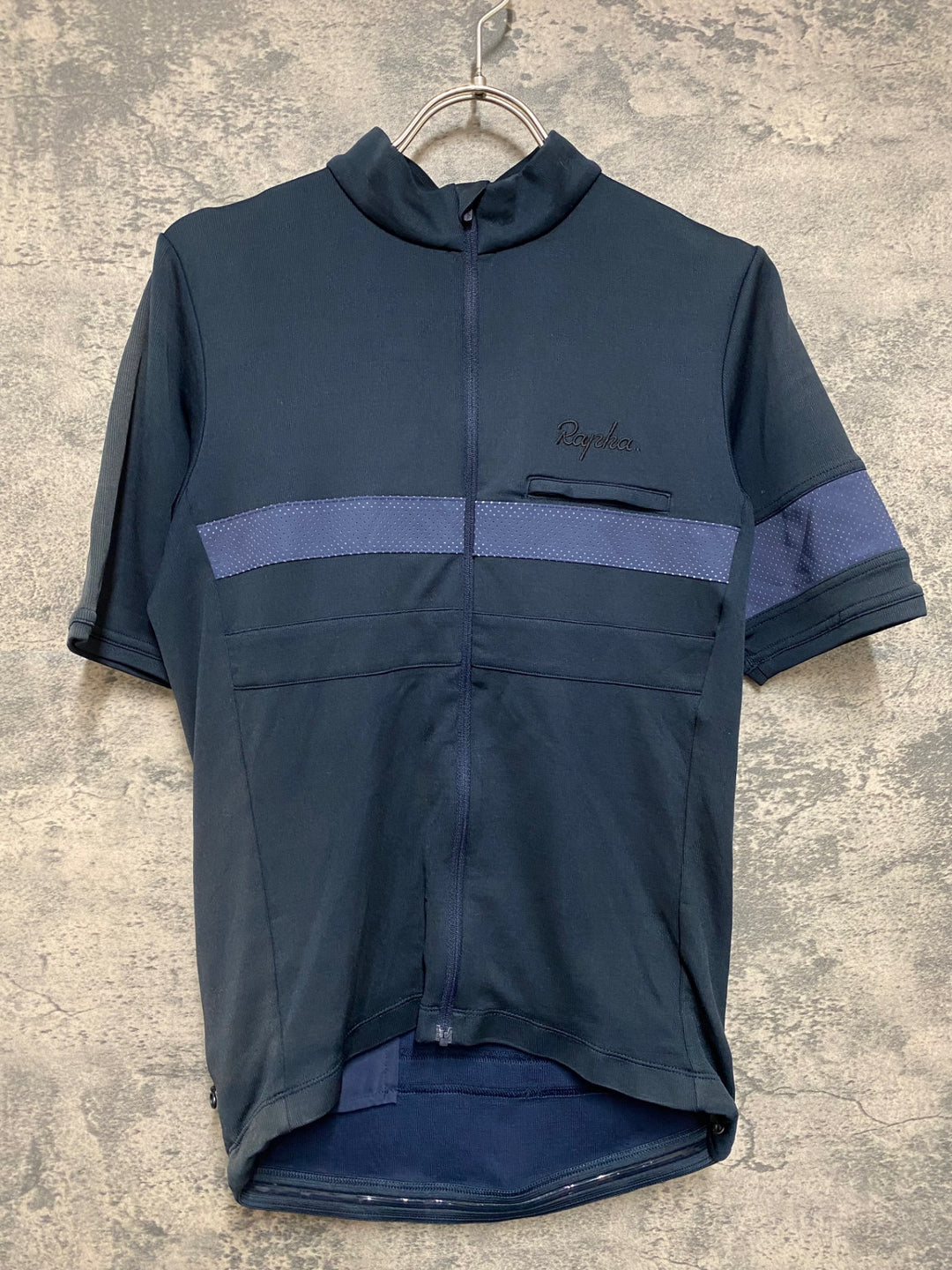 JT080 ラファ Rapha BREVET JERSEY 半袖サイクルジャージ 紺 S 日焼け