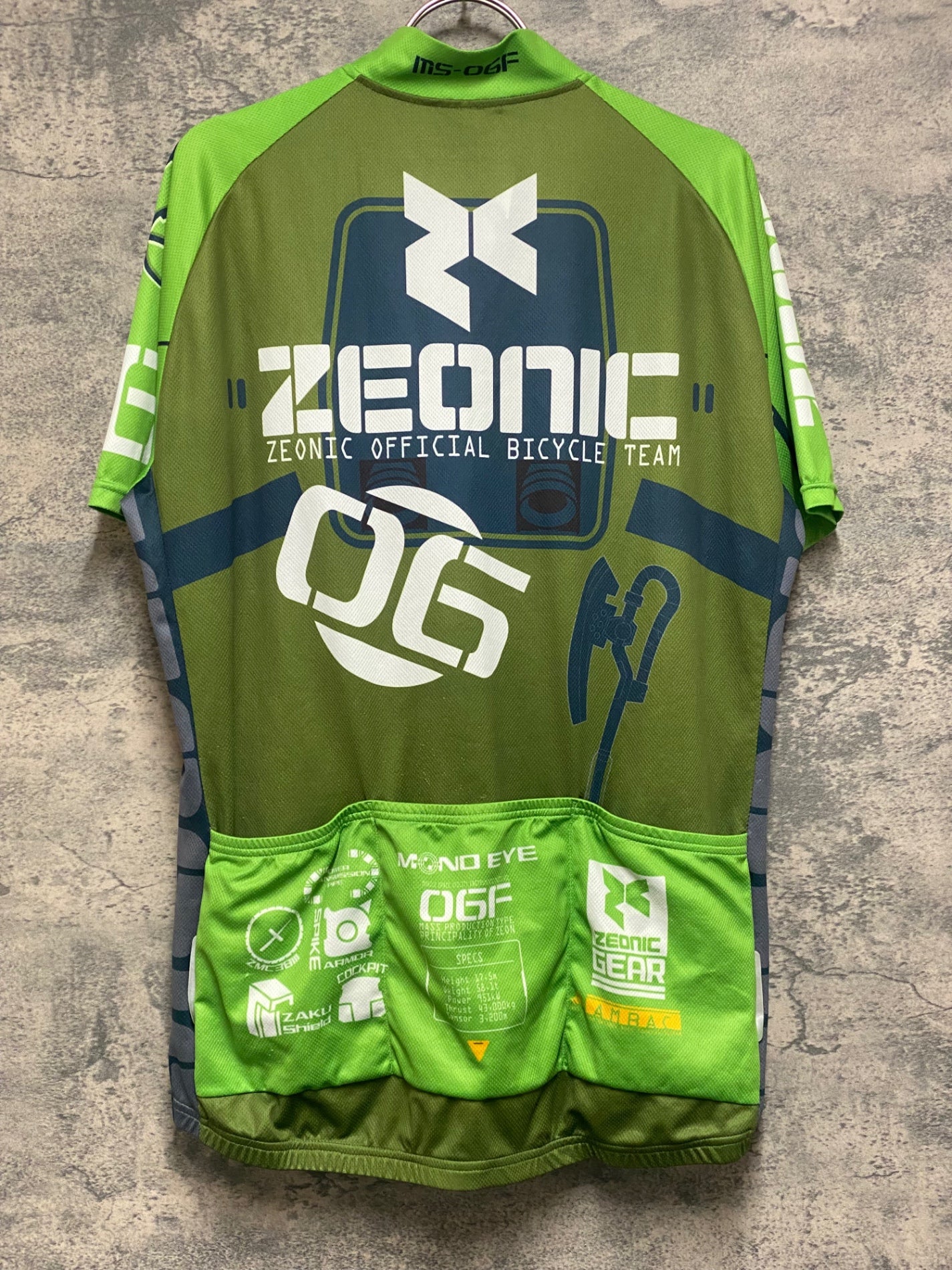 JQ007 半袖 サイクルジャージ オリーブ XL 機動戦士ガンダム