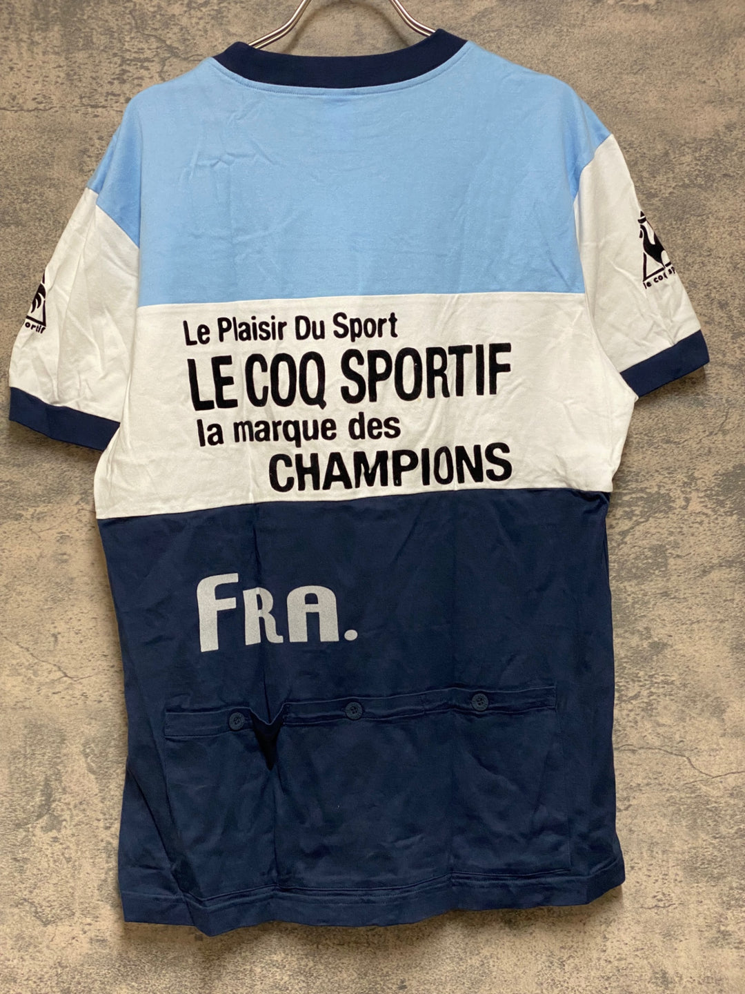 JO223 ルコックスポルティフ le coq sportif 半袖 リンガーTシャツ バックポケット 水 白 紺 O