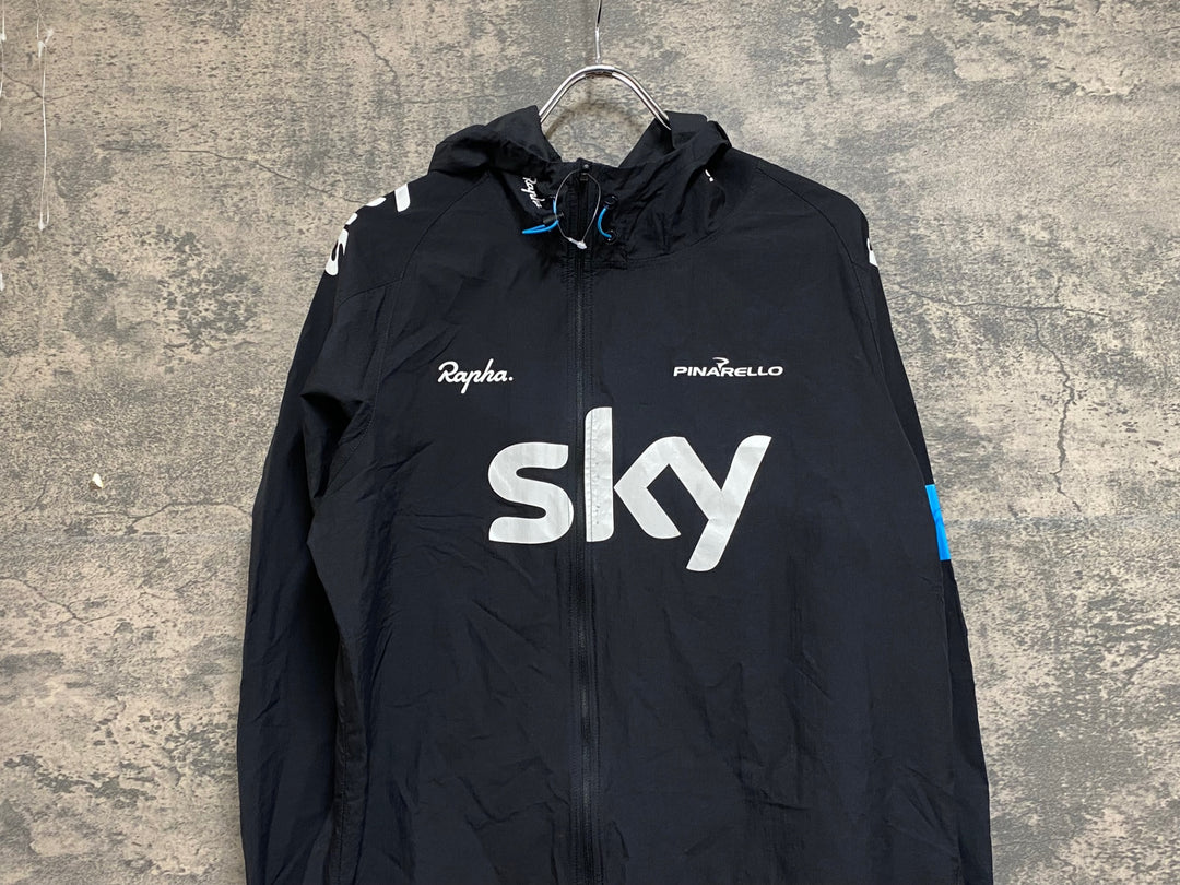 JN160 ラファ Rapha SPRAY JACKET 長袖 ウィンドブレーカー 黒 L TEAM Sky