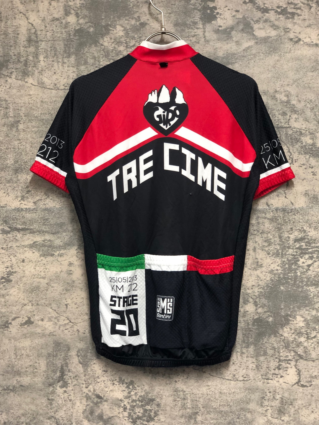 KK801 サンティーニ SANTINI 半袖 サイクルジャージ 赤黒 S