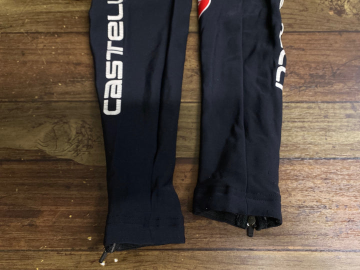 JV209 カステリ CASTELLI ビブタイツ 黒 M 裏起毛 ※スレ大、ロゴひび割れ,パッド色褪せ