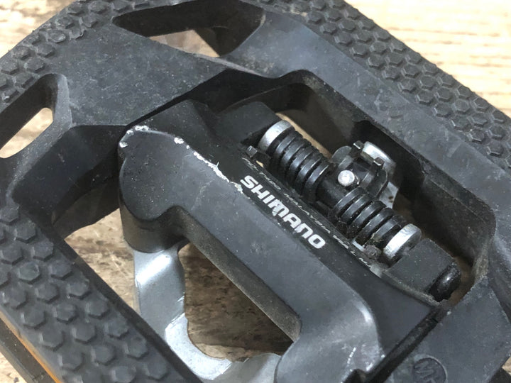 JU358 シマノ SHIMANO PD-T420 ビンディングペダル SPD 片面フラット ※右ペダル軸回転不良のためジャンク