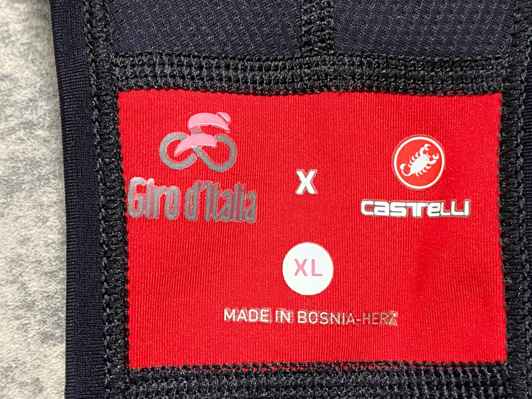 JX910 カステリ CASTELLI STELVIO JERSEY GIRO D ITALIA 半袖/ビブパンツ サイクルジャージ上下セット 黒 XL