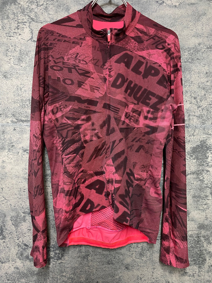 JM645 ラファ Rapha PRO TEAM LONG SLEEVE THERMAL JERSEY ROAD GRAFFITI 長袖 サイクルジャージ ピンク 黒 M