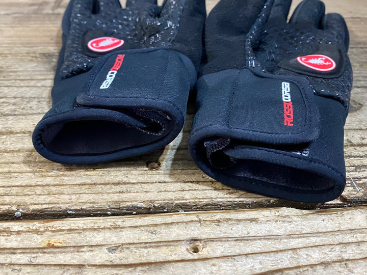 JZ101 カステリ CASTELLI ROSSO CORSA 長指 グローブ 黒 M 裏起毛