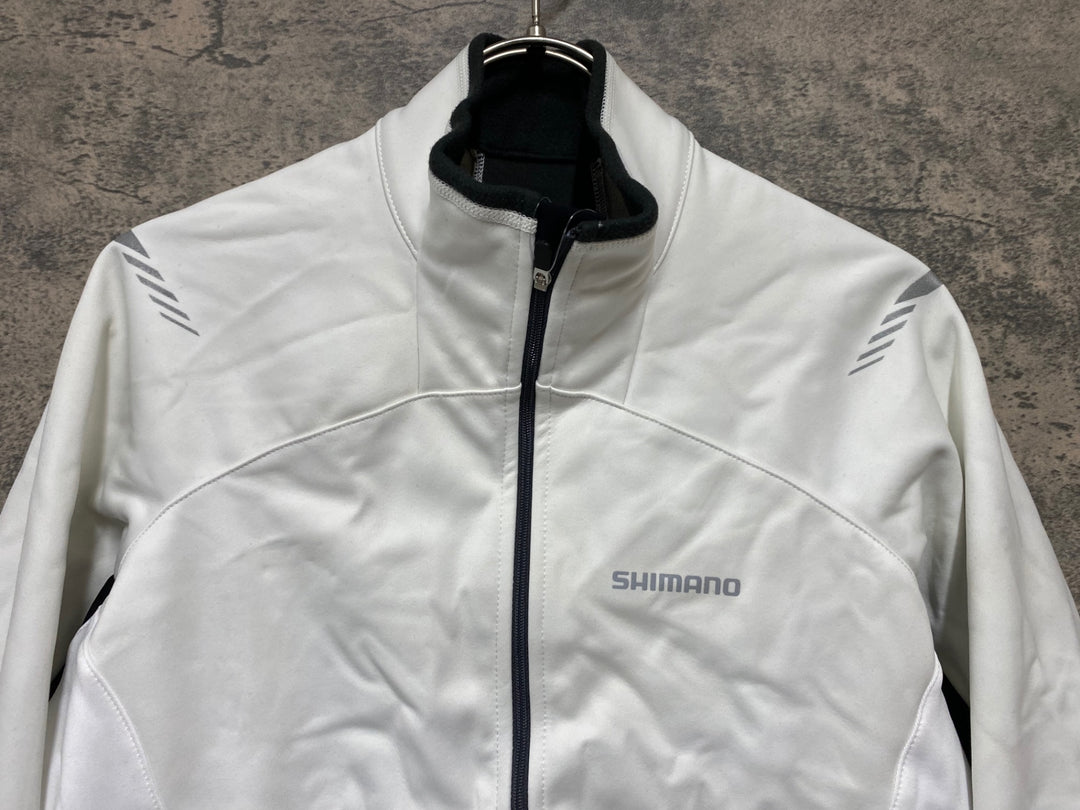 KE464 シマノ SHIMANO 長袖 サイクルジャケット 白 M 裏起毛