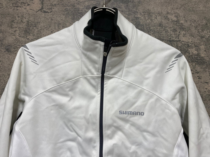 KE464 シマノ SHIMANO 長袖 サイクルジャケット 白 M 裏起毛