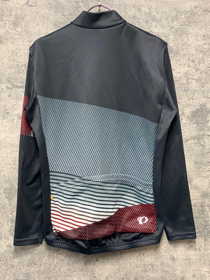 KF004 パールイズミ PEARL iZUMi 長袖サイクルジャージ 黒赤白 S 裏起毛