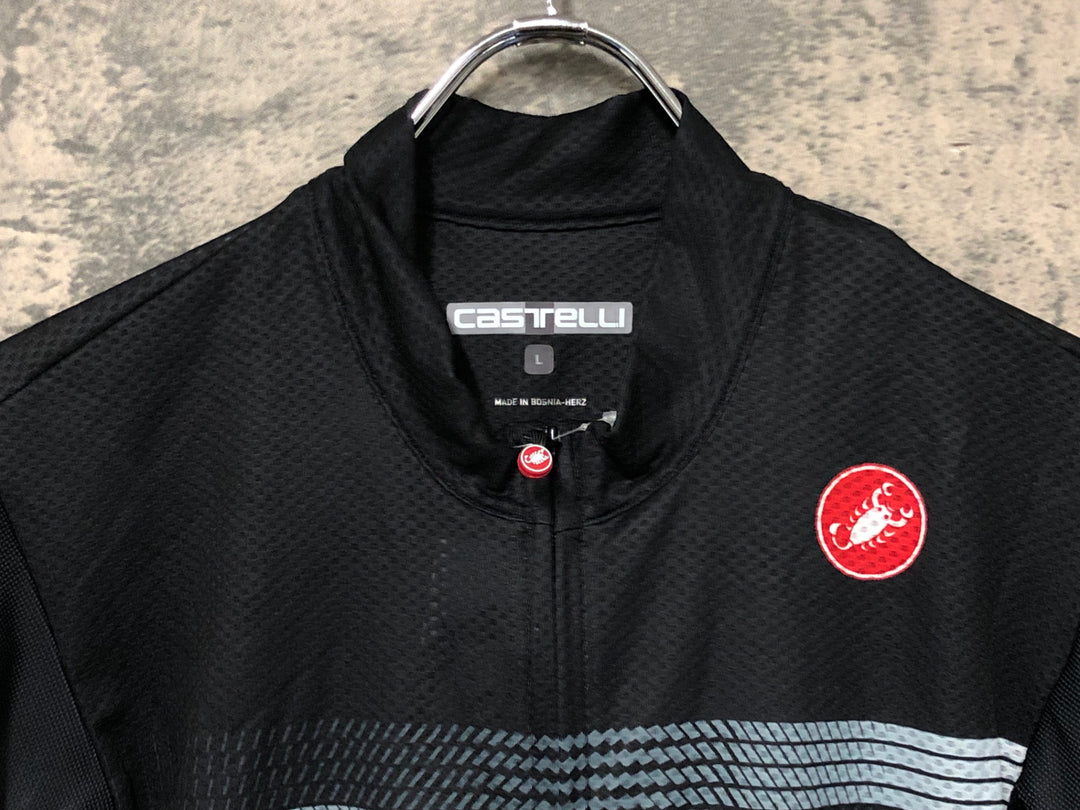 JJ814 カステリ CASTELLI 半袖 サイクルジャージ 黒 L