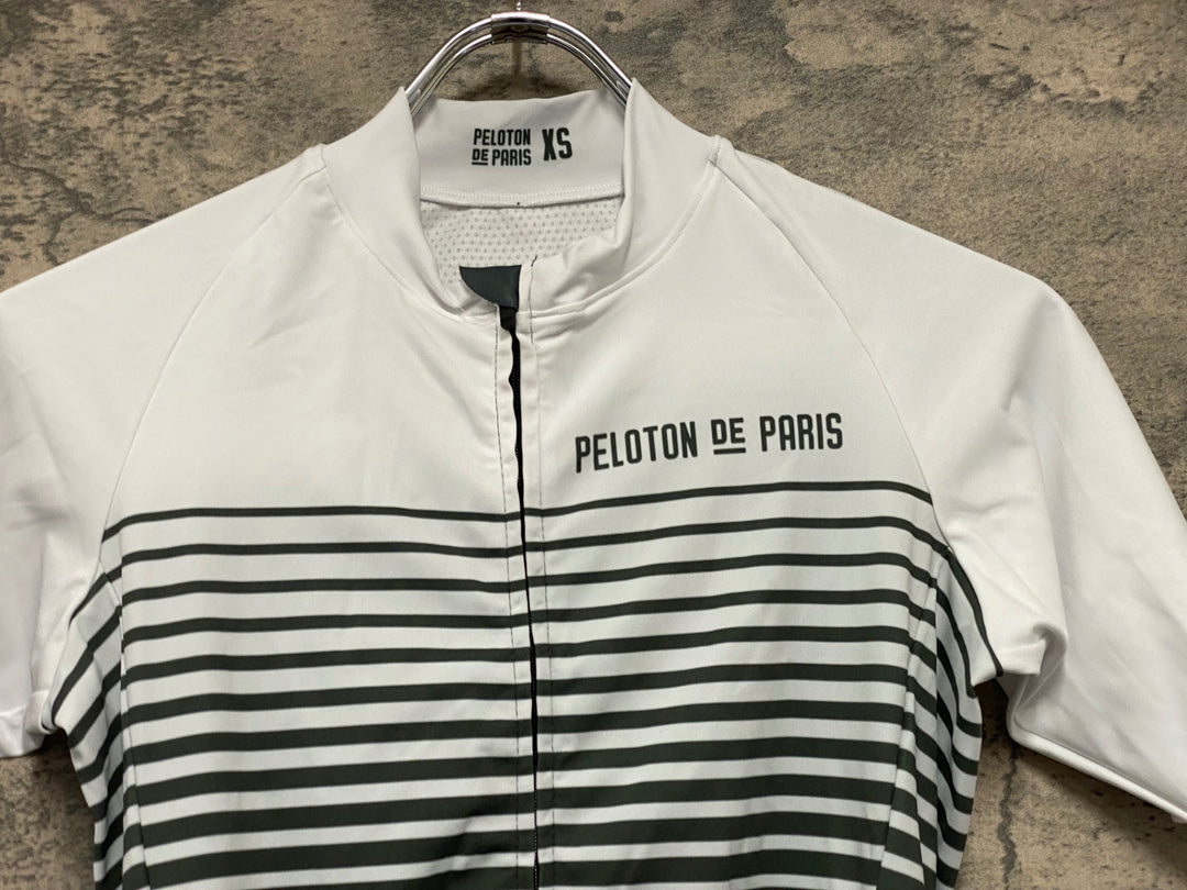 JJ323 プロトンドパリ PELOTON DE PARIS 半袖サイクルジャージ 白緑 XS