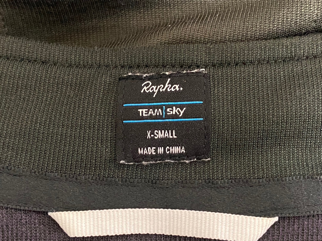 KP955 ラファ Rapha TEAM sky TRAINING BREVET JERSEY 半袖 サイクルジャージ 黒 スライブルー XS