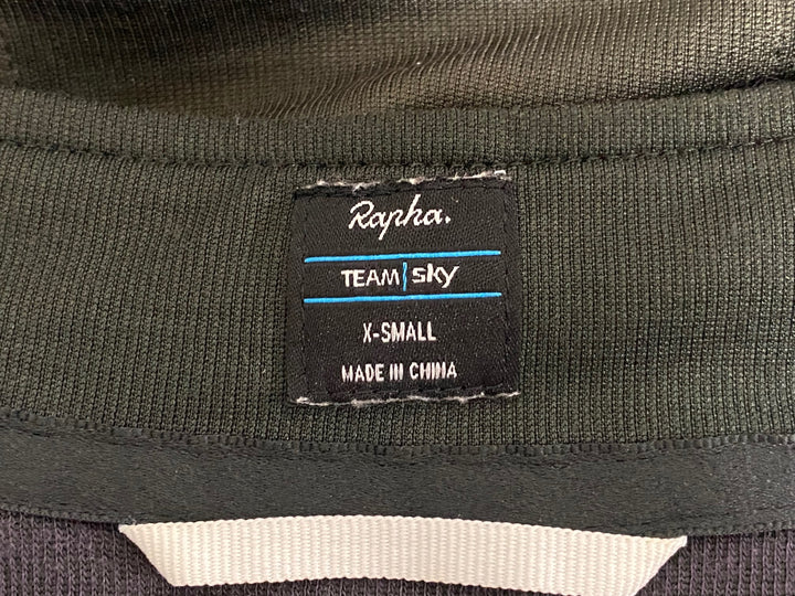 KP955 ラファ Rapha TEAM sky TRAINING BREVET JERSEY 半袖 サイクルジャージ 黒 スライブルー XS