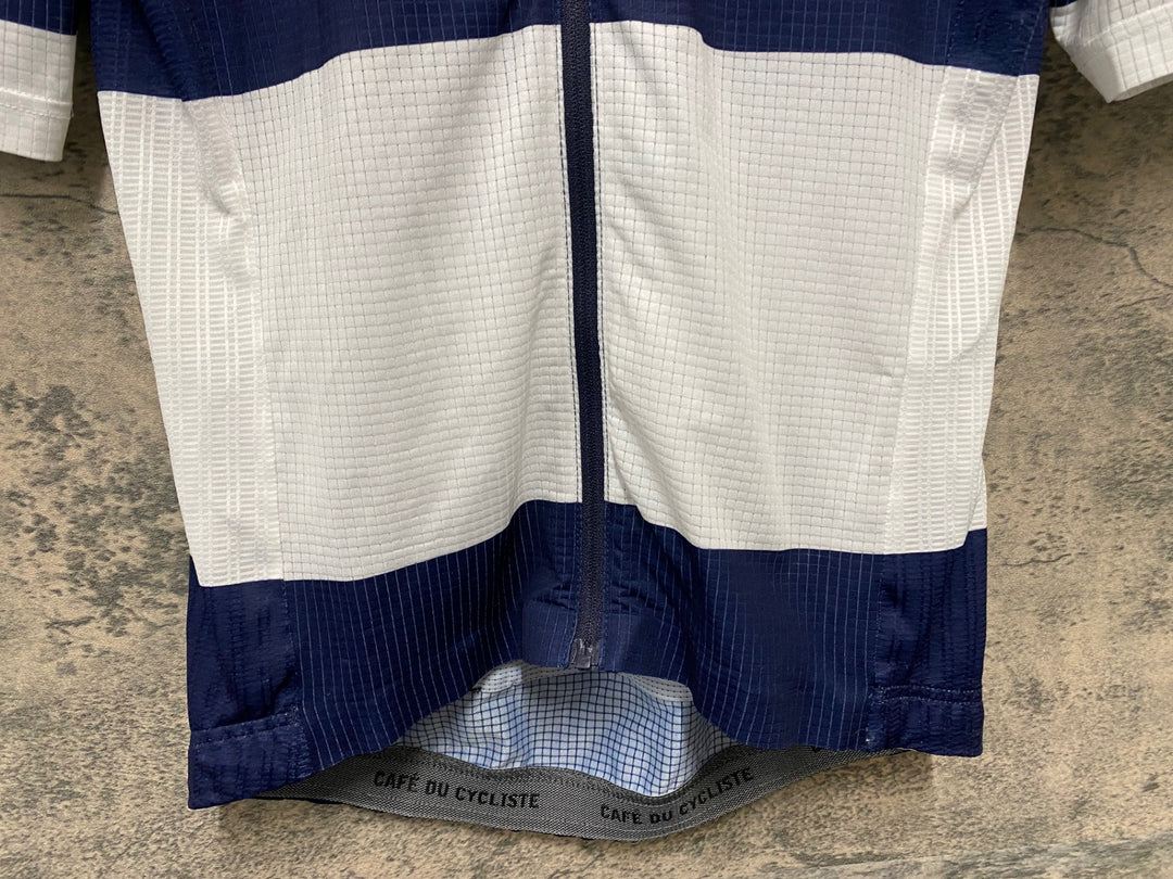 KA840 カフェドシクリステ CAFE DU CYCLISTE ANGELE WOMAN 半袖 サイクルジャージ 白ネイビー Sサイズ