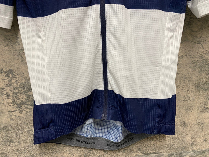 KA840 カフェドシクリステ CAFE DU CYCLISTE ANGELE WOMAN 半袖 サイクルジャージ 白ネイビー Sサイズ