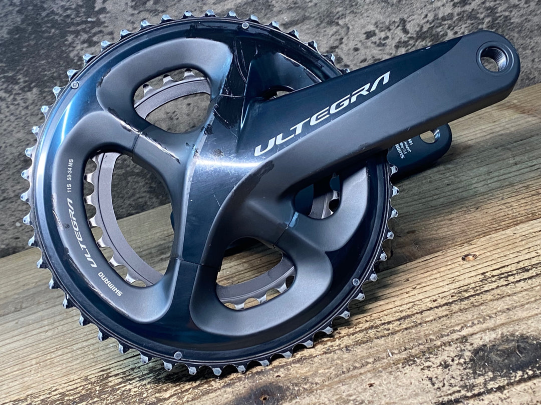 JO125 シマノ SHIMANO アルテグラ ULTEGRA FC-R8000 クランクセット 165mm 50/34T 11S リコール点検済み ※表面へこみ、タッチアップ跡あり