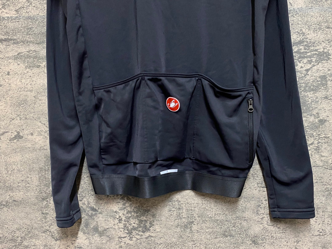 JP537 カステリ CASTELLI 長袖 サイクルジャージ 黒 L 裏起毛