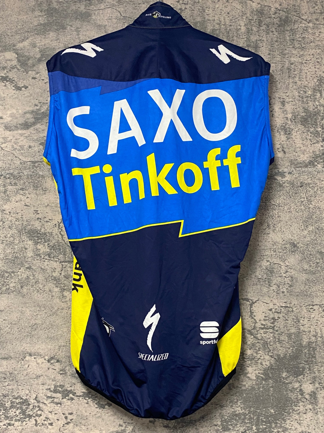 KJ777 スポーツフル sportful サイクルベスト 黃 紺 L SAXO BANK