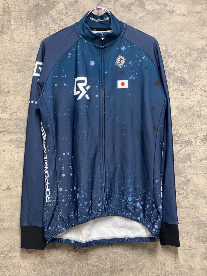 JO502 ビオレーサー BIORACER 長袖 サイクルジャージ 紺 4/L 裏起毛 チームジャージ ROPPONGIEXPRESS