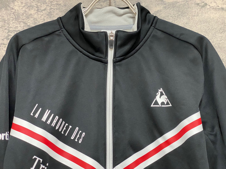 JN798 ルコック le coq sportif 長袖サイクルジャケット 白黒 O 裏起毛